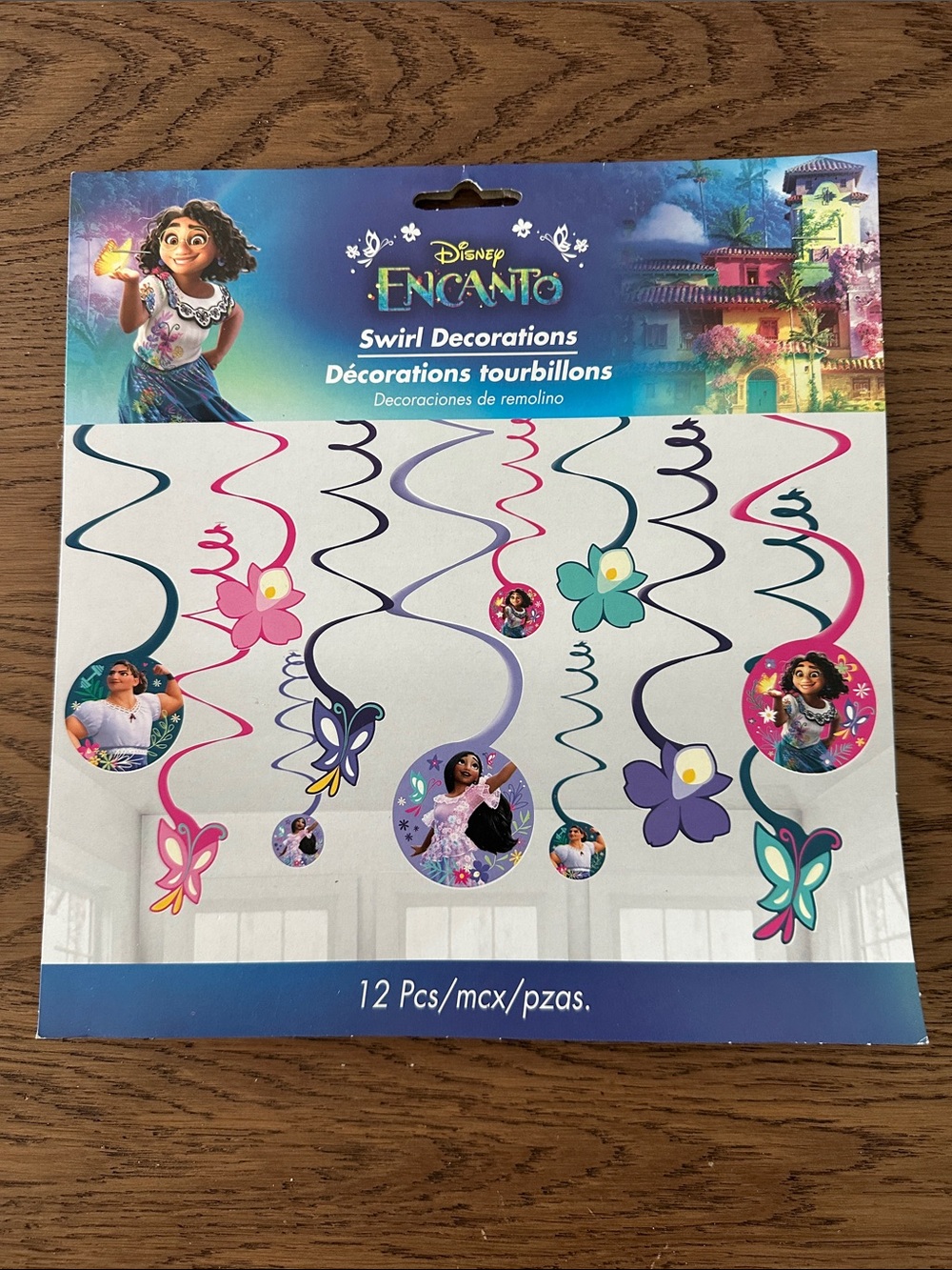 Disney Encanto Pink, Purple & Teal Swirl Hanging Decorations - 12 Pack